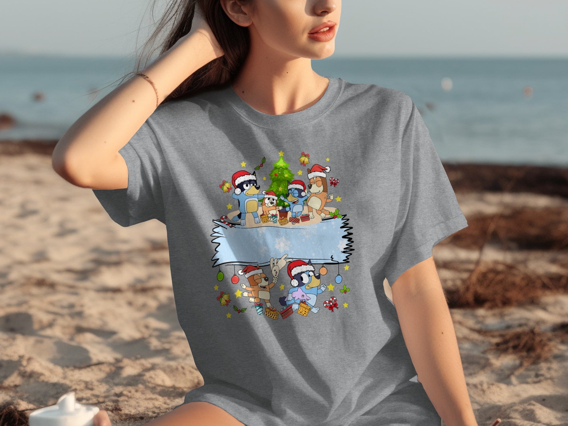 Cartoon Christmas Penguins and Presents Fun Shirt