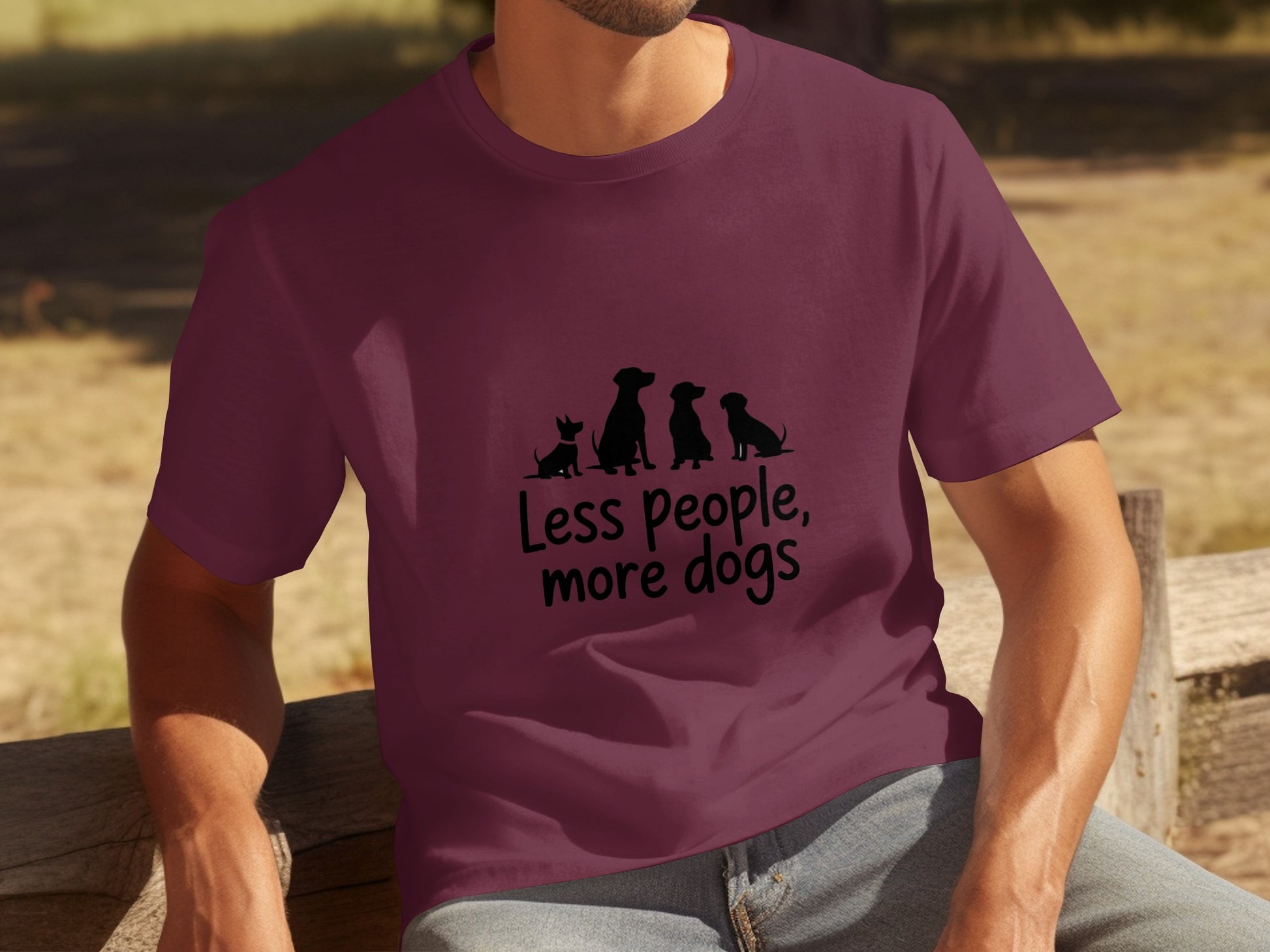 Less People More Dogs Graphic Tee Shirt Product