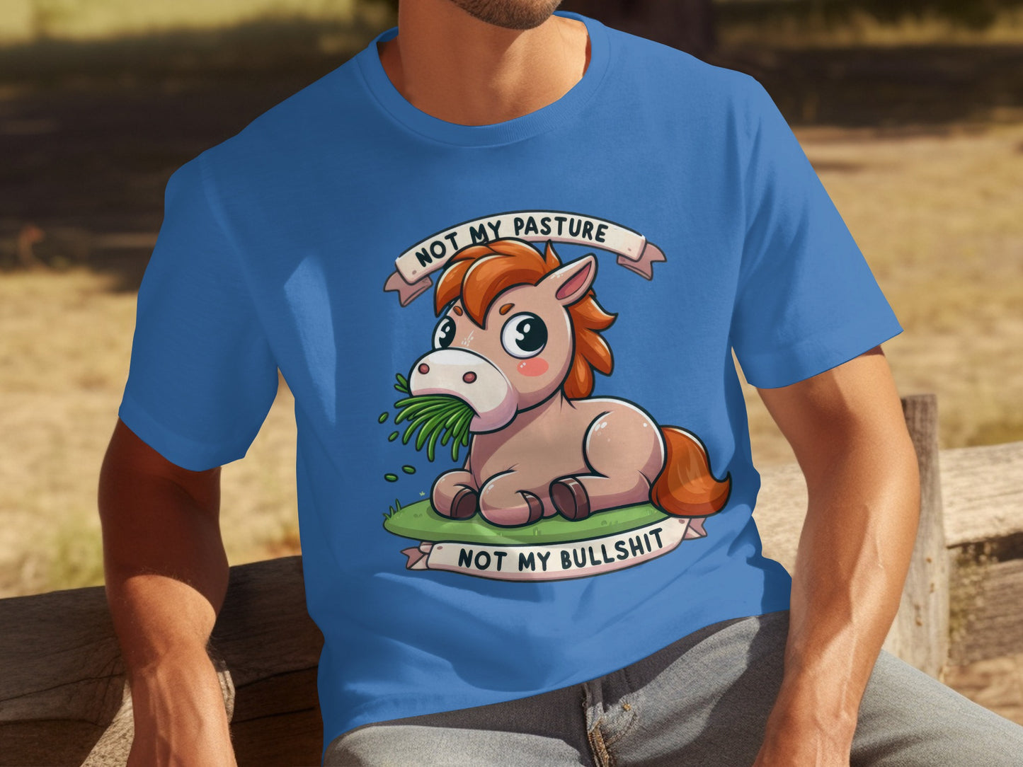 Not My Pasture Not My Bullshit Cute Horse Illustration