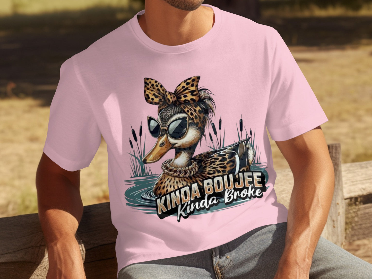 Kinda Boujee Kinda Broke Duck Graphic Tee Shirt