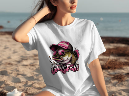 Reel Girls Fish Graphic Tee Perfect for Beach Days
