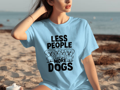 Less People More Dogs Cute Graphic Tee