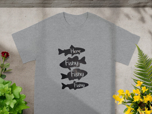 Here Fishy Fishy Fishy Fishy Graphic Tshirt