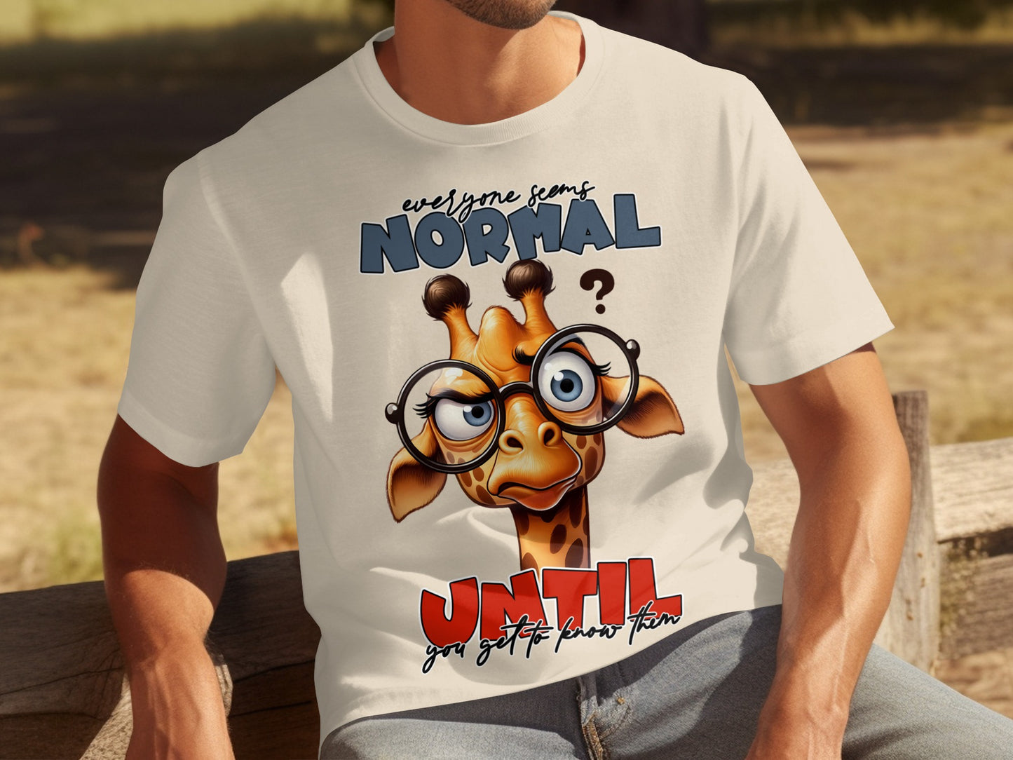 Quirky Giraffe Design with Funny Quote T-Shirt