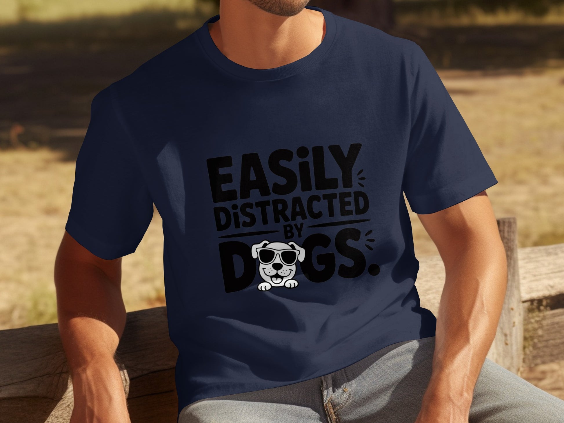Easily Distracted by Dogs Graphic T-Shirt