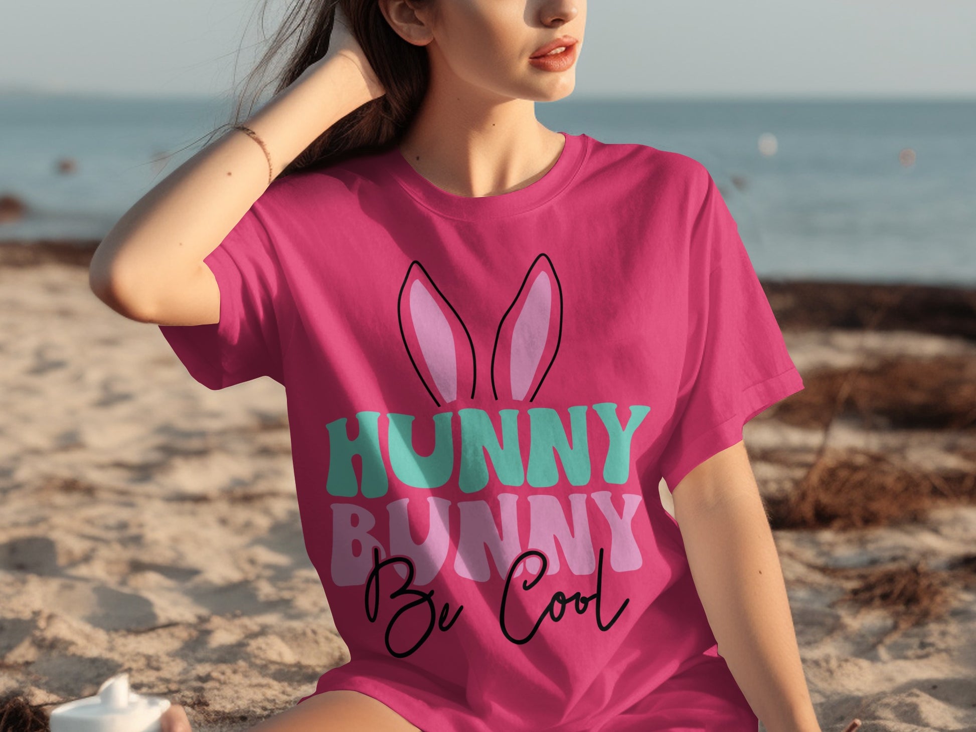 Hunny Bunny Be Cool Graphic Tee Relaxing Beach Shirt