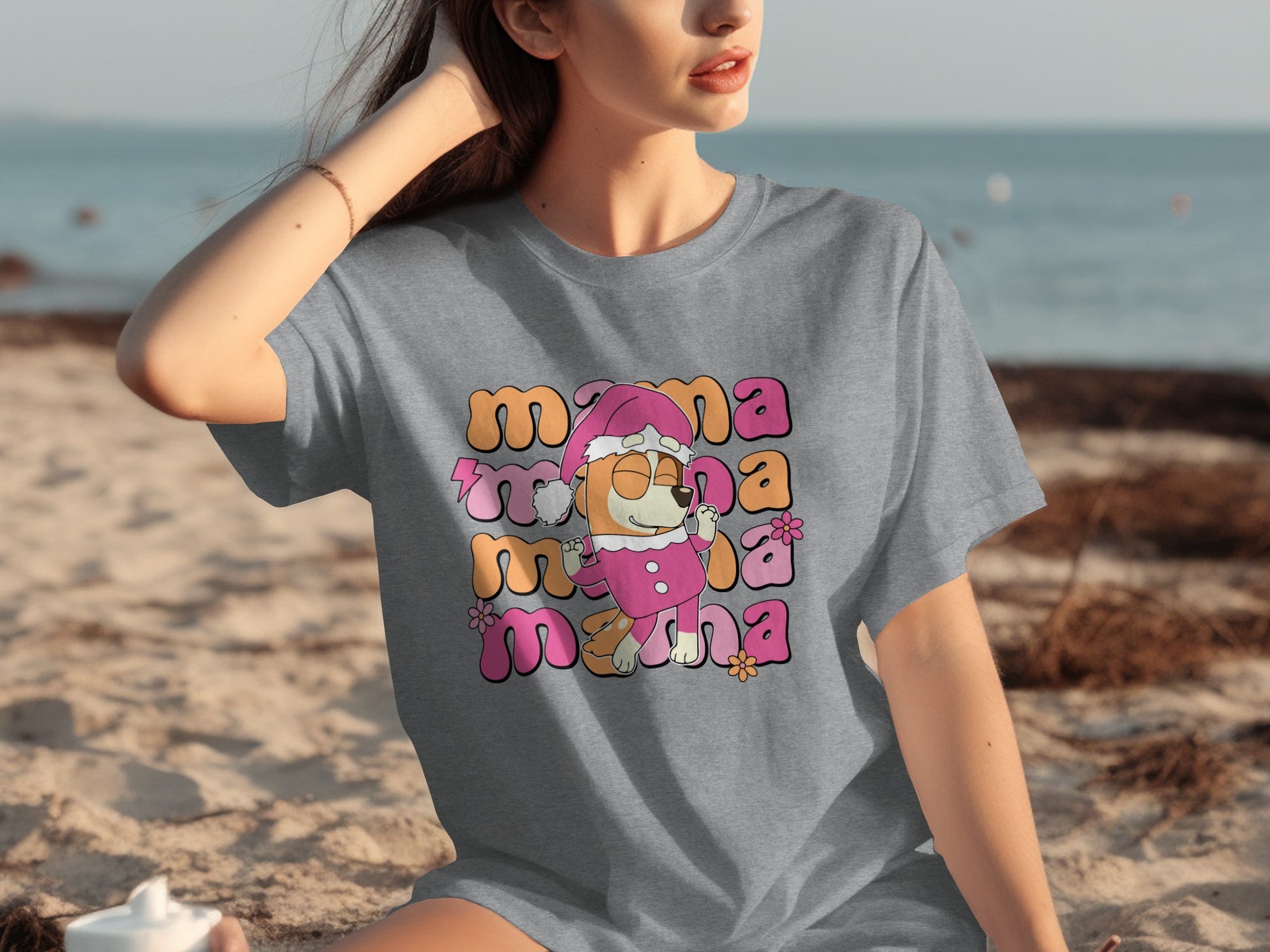 Cute Cartoon Dog in Pink Sunglasses Graphic Tee