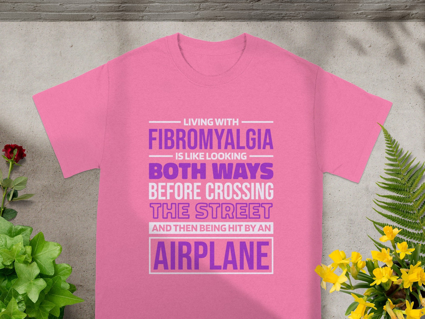 Living With Fibromyalgia Funny Pink T-Shirt