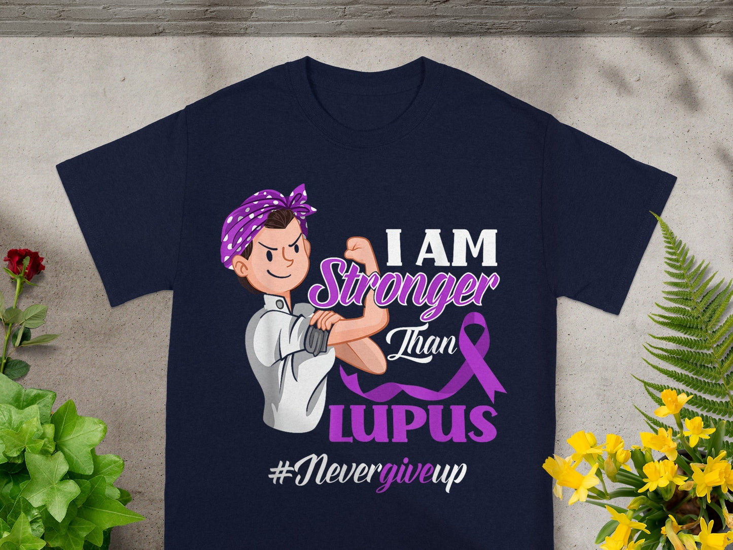 I Am Stronger Than Lupus Never Give Up T-shirt