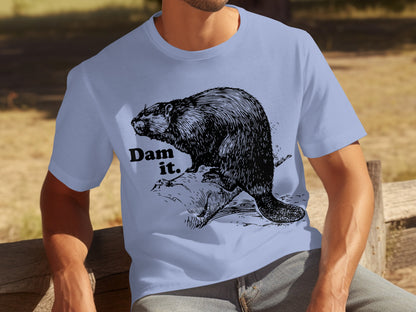 Dam It Beaver Sketch Graphic Funny Tee Shirt