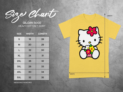 Gildan 5000 Yellow Character T-Shirt Size Chart product type