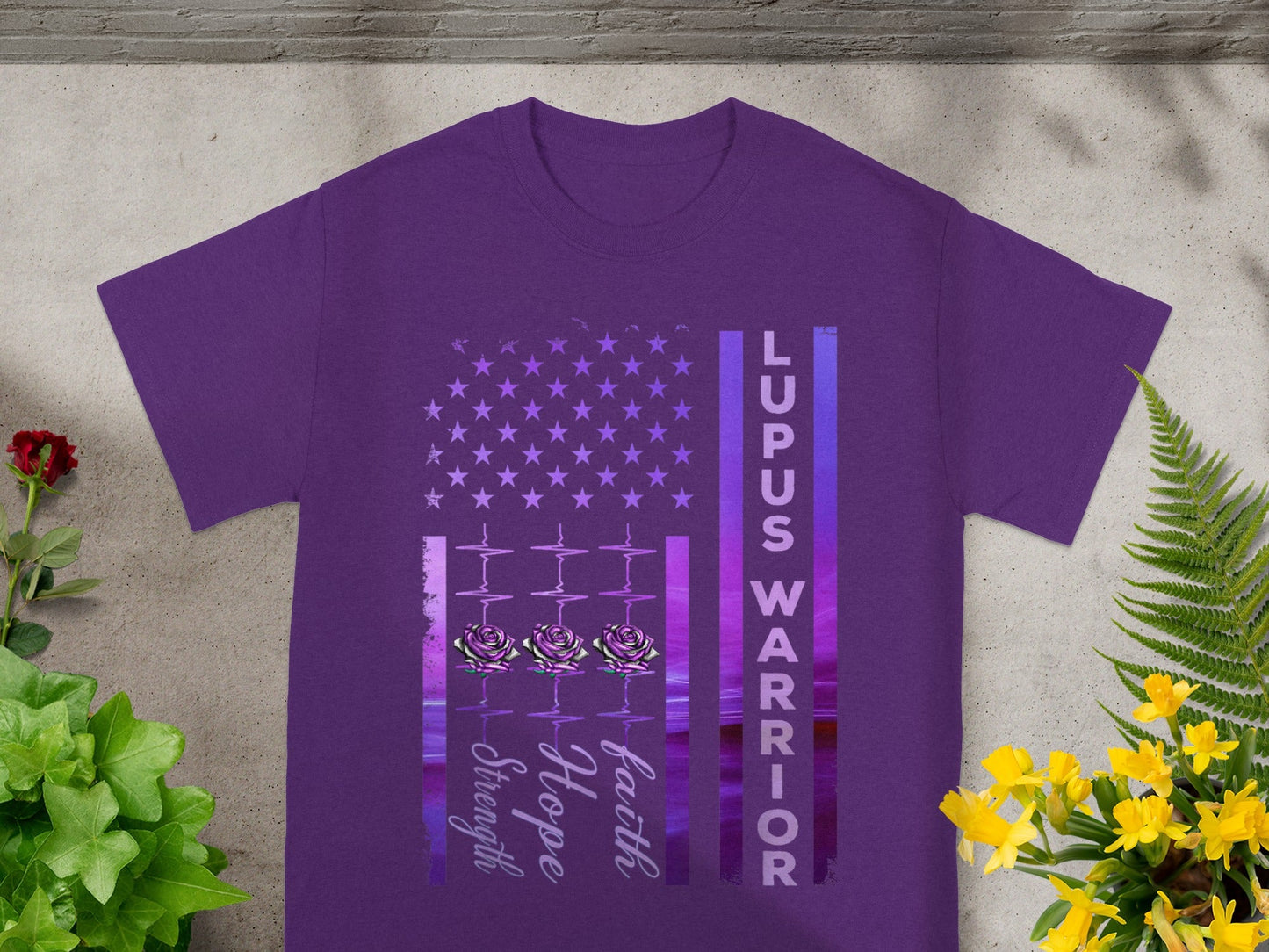 Lupus Warrior Faith Hope Strength Awareness T-shirt