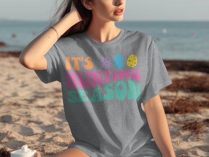 It's Hunting Season Colorful Eggs Graphic Shirt