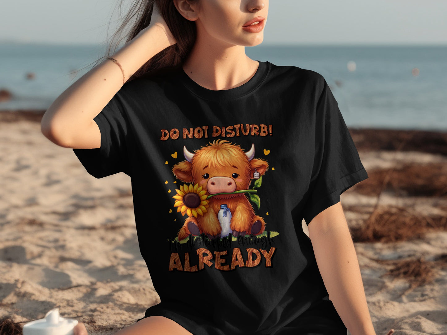 Do Not Disturb Funny Cute Cow Shirt for Animal Lovers