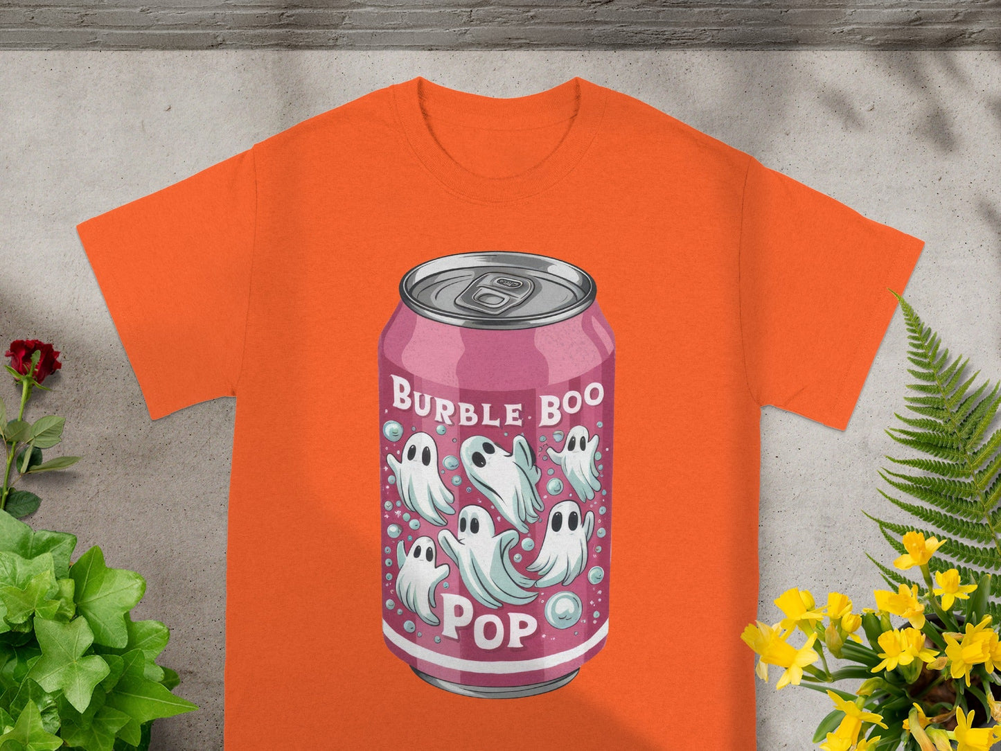 Burble Boo Pop Graphic Ghosts Orange T-shirt Product