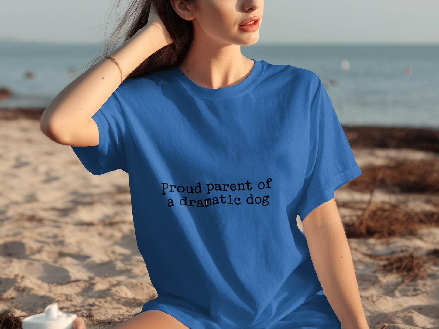 Proud parent of a dramatic dog statement t-shirt
