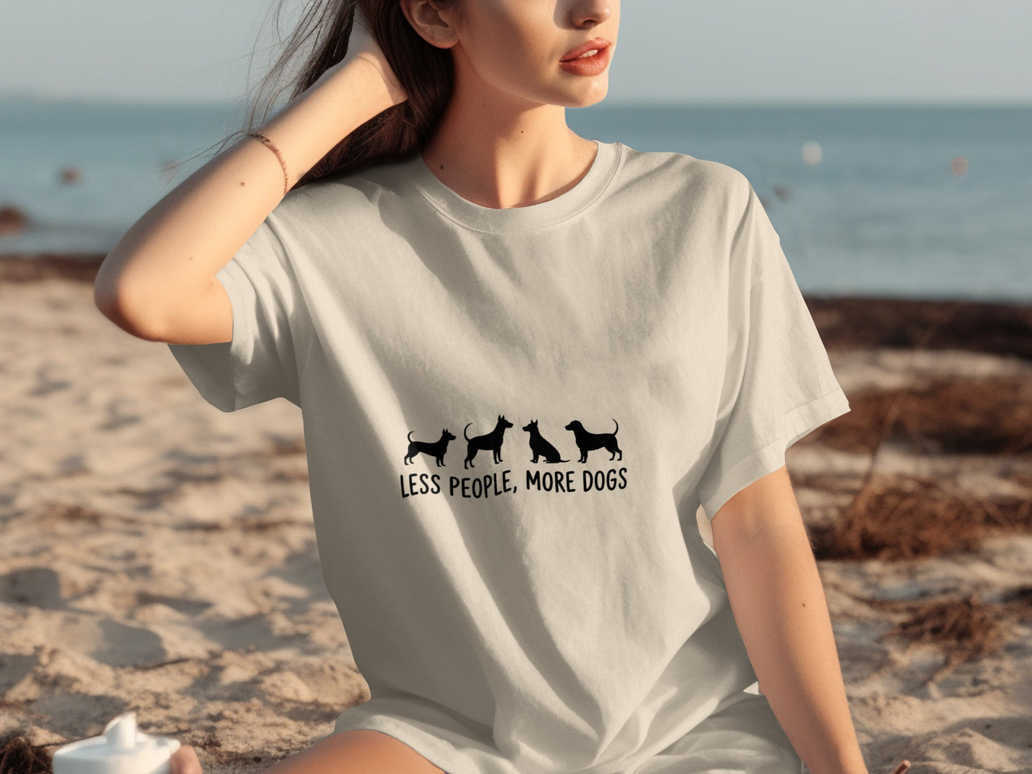 Less People More Dogs Beach Casual T-shirt