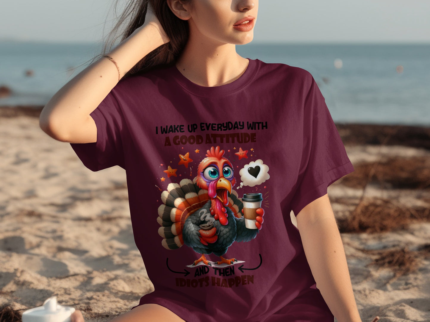 Funny Turkey Coffee Attitude Everyday Unisex T-Shirt