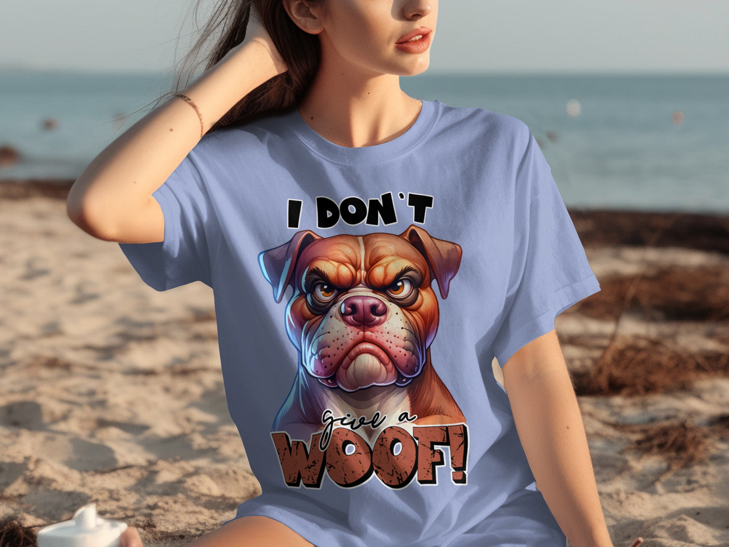 I Don't Give A Woof Graphic Bulldog T-shirt