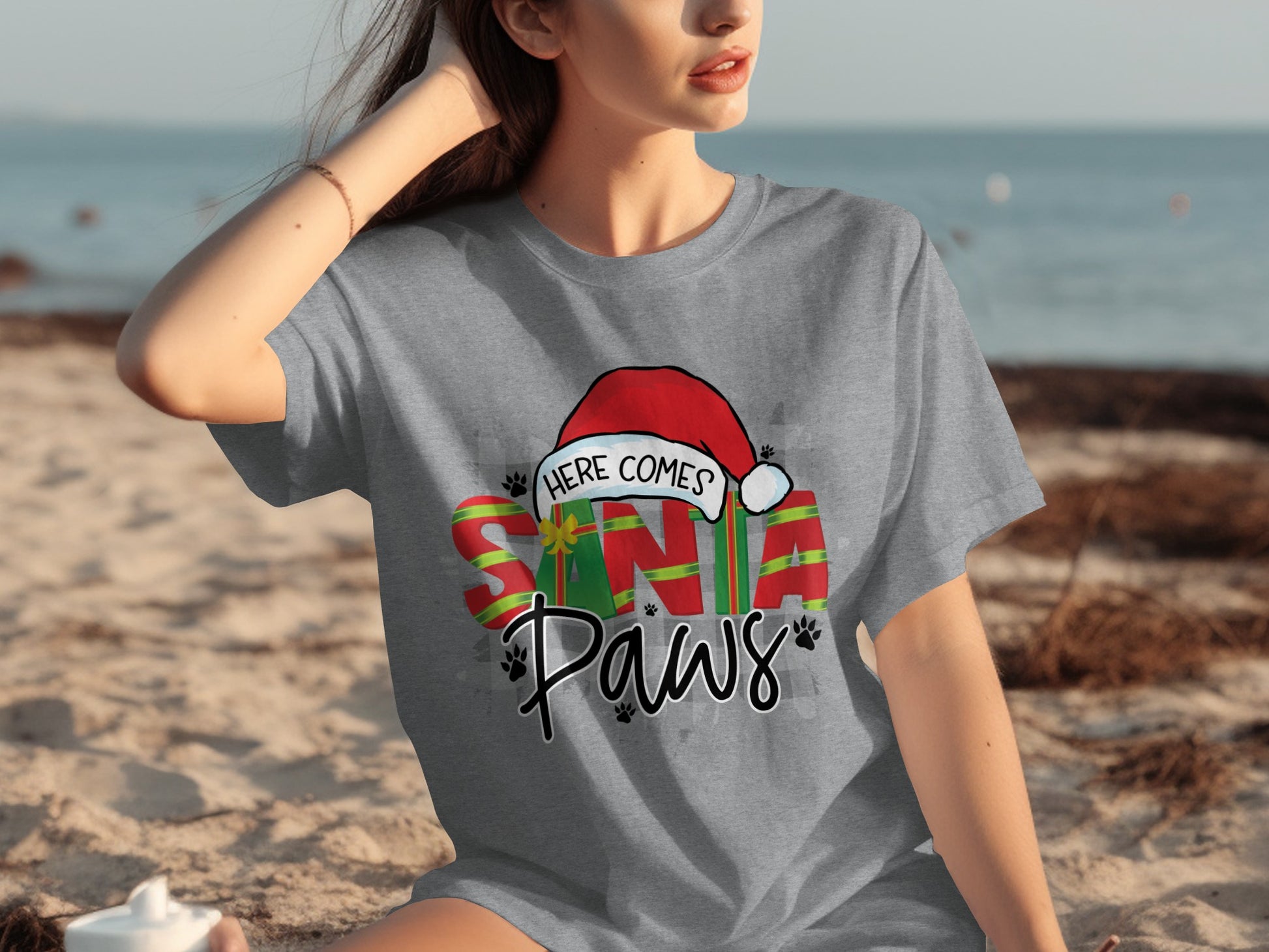 Here Comes Santa Paws Cute Festive Holiday Shirt