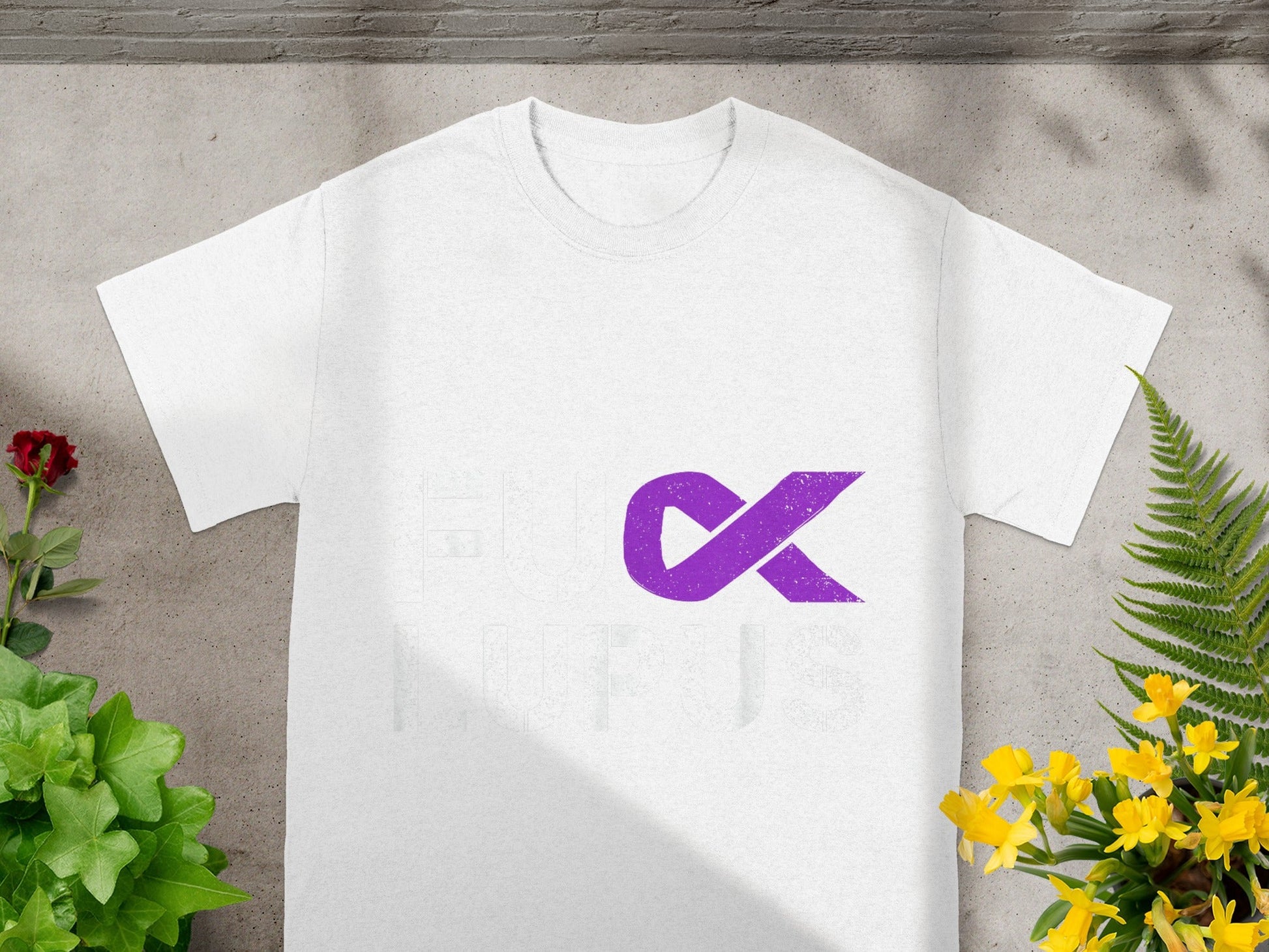 Support Lupus Awareness Ribbon Graphic Tee Shirt