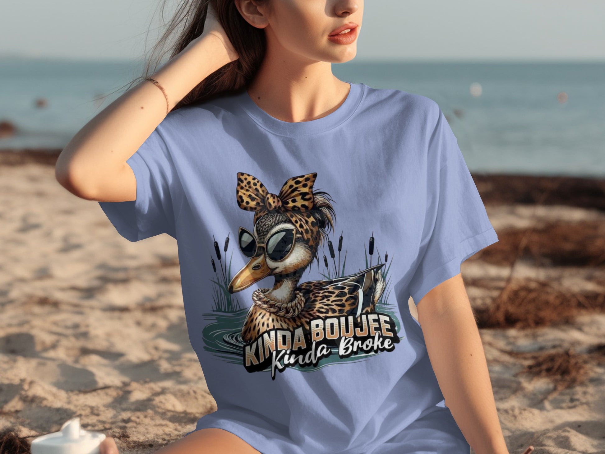 Kinda Boujee Kinda Broke Duck Artwork Graphic Tee