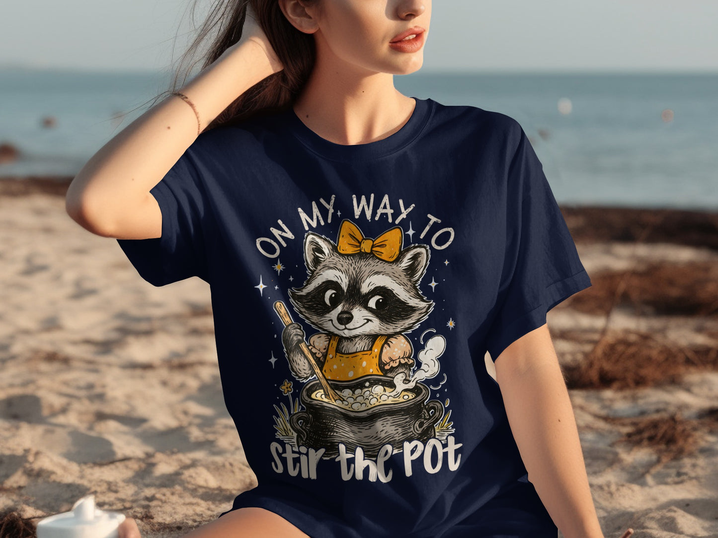 On My Way To Stir The Pot with Raccoon T-shirt