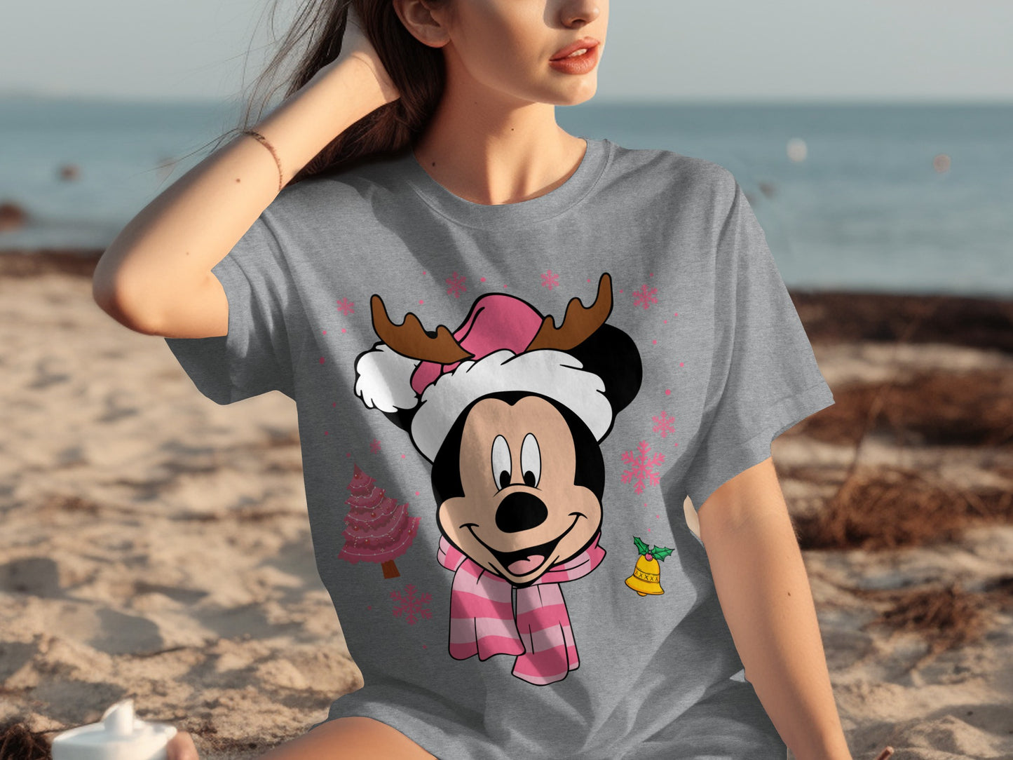 Cute Festive Mouse Character T-Shirt for the Holidays