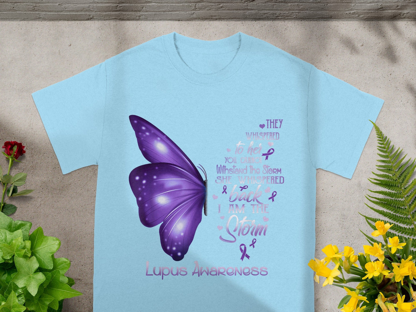 Lupus Awareness Purple Butterfly Design Shirt