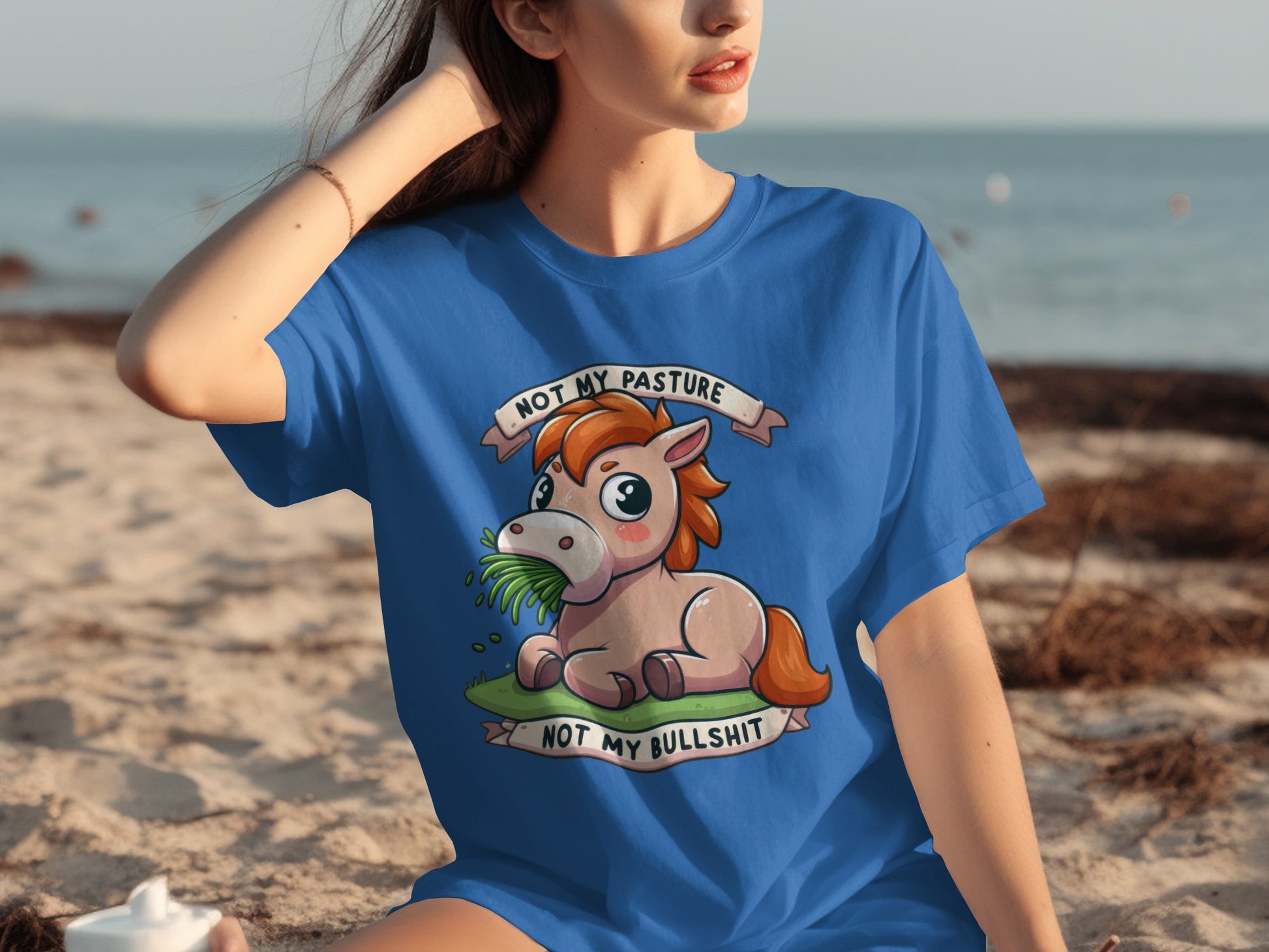 Not My Pasture Not My Bullshit Funny Horse T-Shirt
