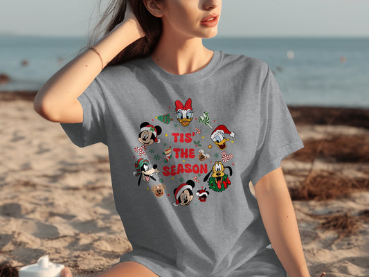 Tis' The Season Holiday Disney Characters T-shirt