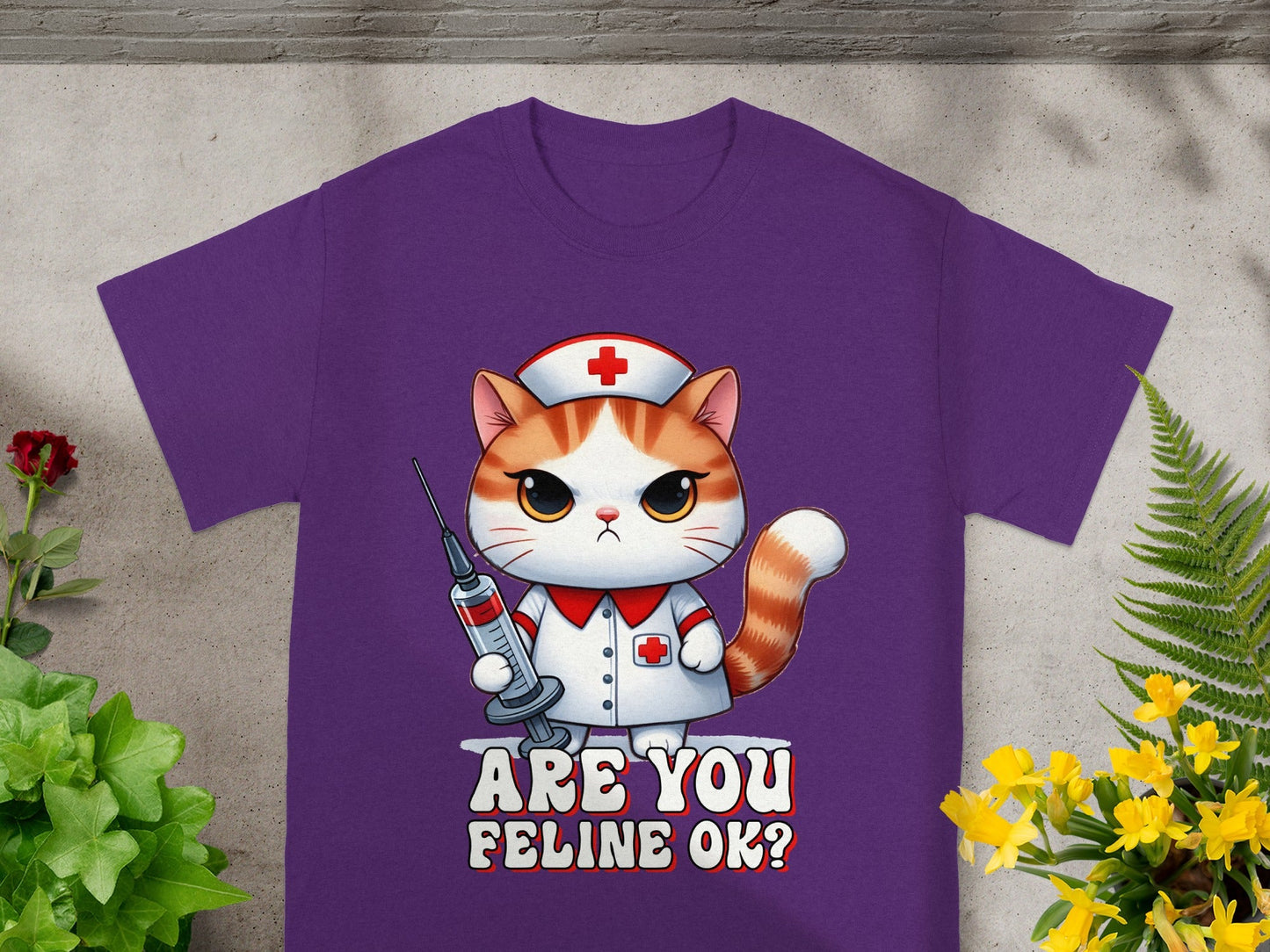Are You Feline OK Cat Nurse T-Shirt
