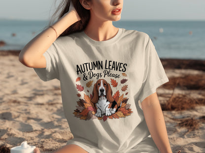 Autumn Leaves and Dogs Please Graphic T-Shirt