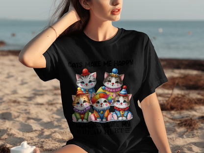 Cats Make Me Happy Humans Make My Head Hurt T-shirt