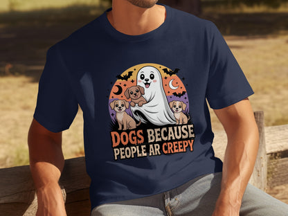Dogs Because People Are Creepy Graphic Tee Shirt