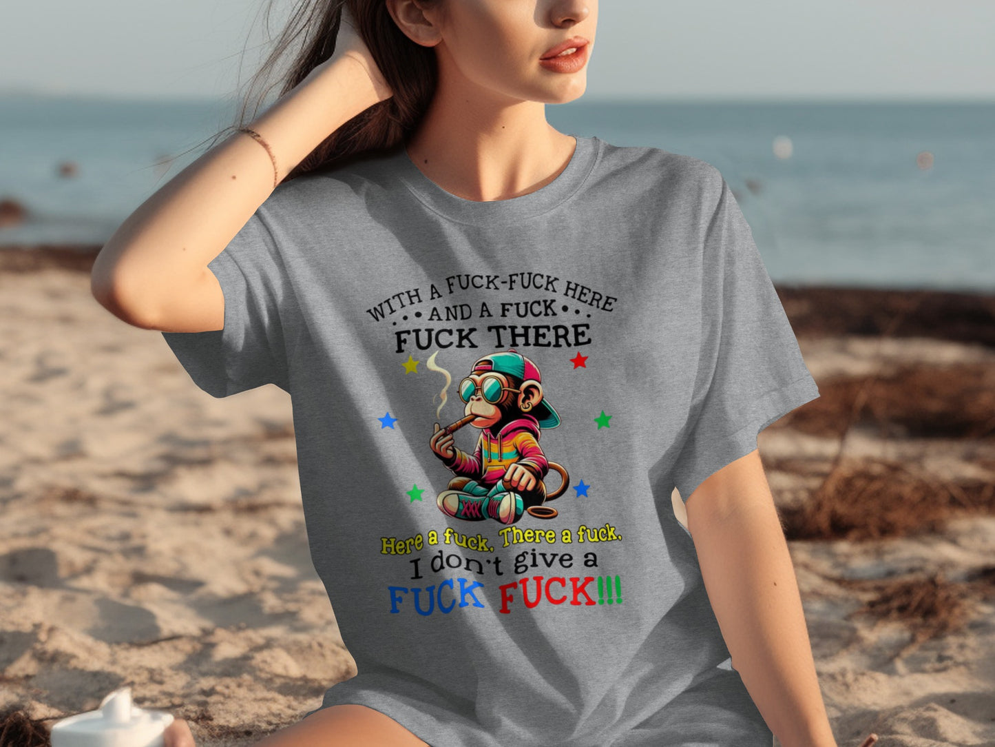 With a Fuck Here and Fuck There Funny Graphic T-shirt