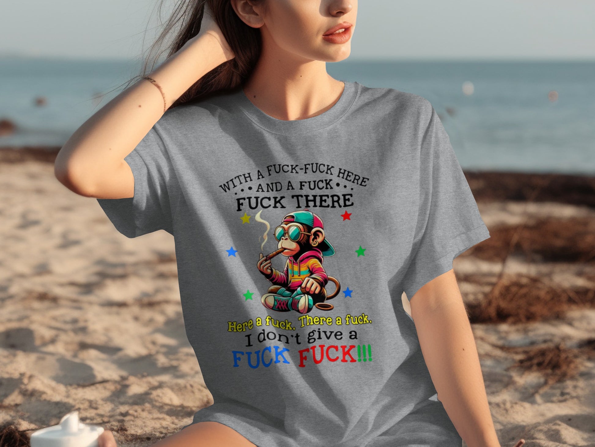 With a Fuck Here and Fuck There Funny Graphic T-shirt