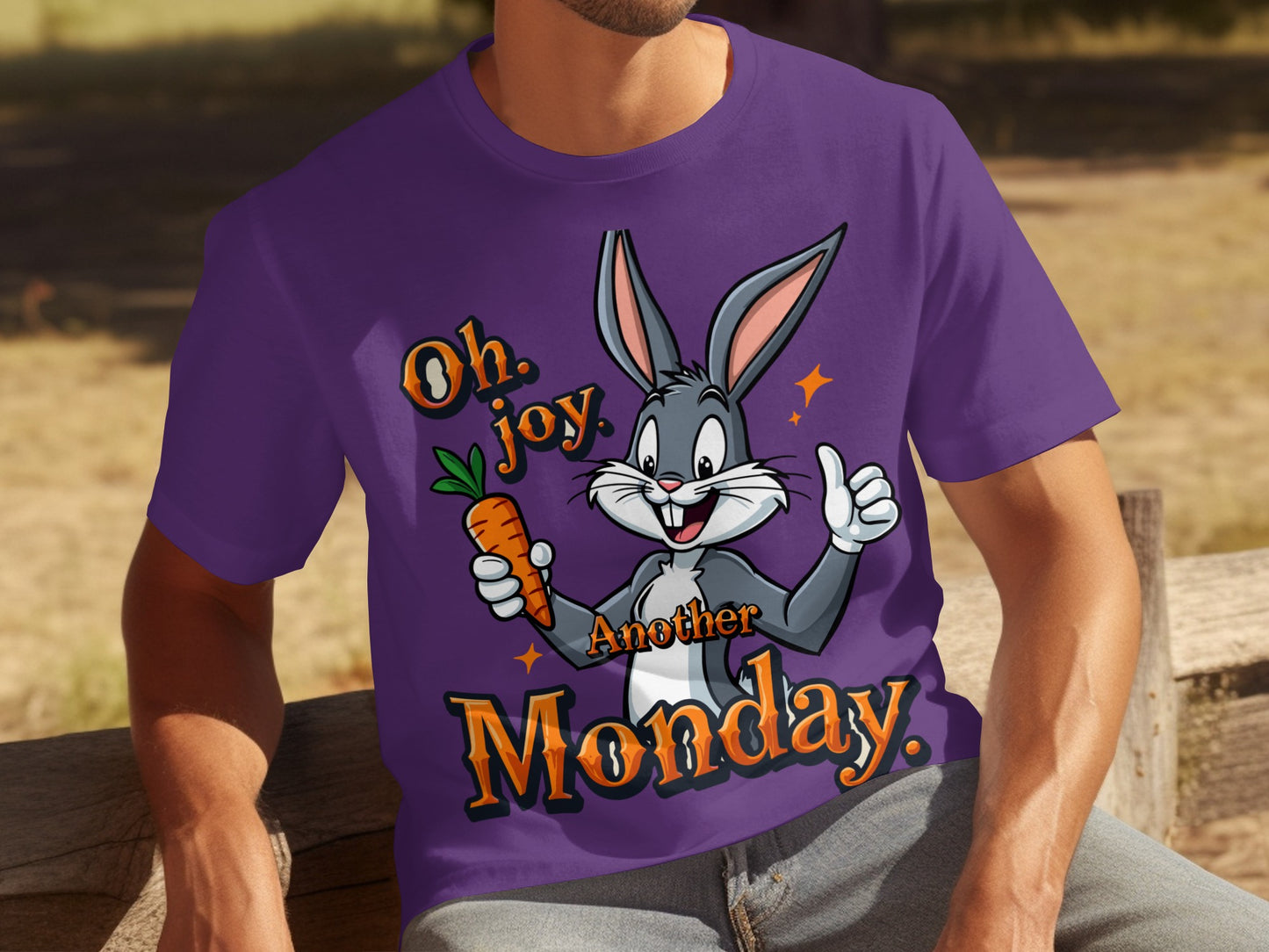 Oh Joy Another Monday Cartoon Rabbit Graphic T-Shirt