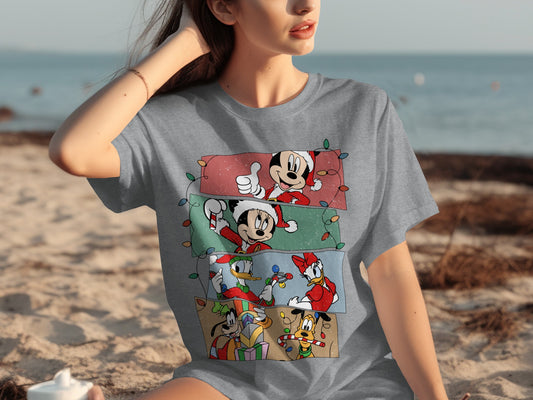 Festive Mickey Mouse and Friends Holiday T-shirt