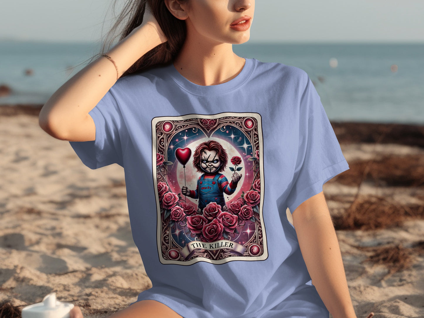 The Killer Roses Printed T-shirt for Horror Fans