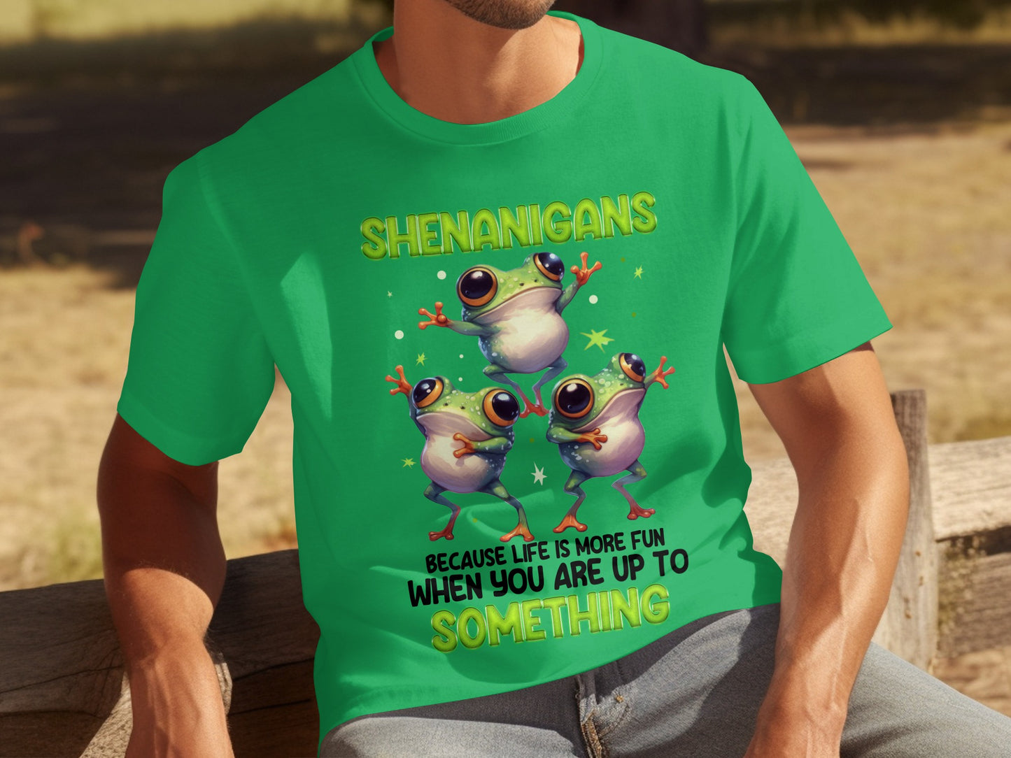 Shenanigans Fun Frog Theme Up To Something Shirt