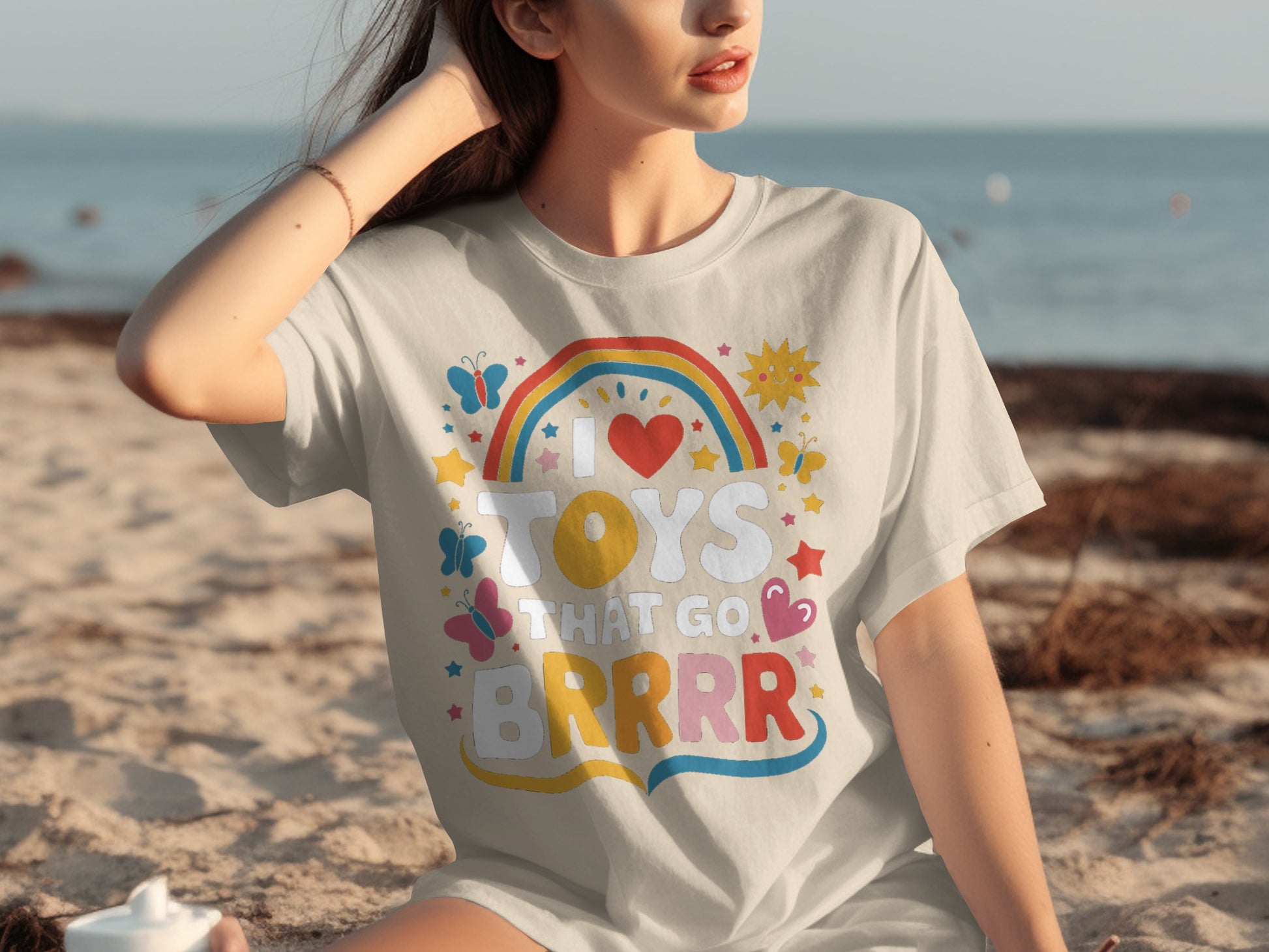 I Love Toys That Go BRRR Colorful Graphic T-Shirt
