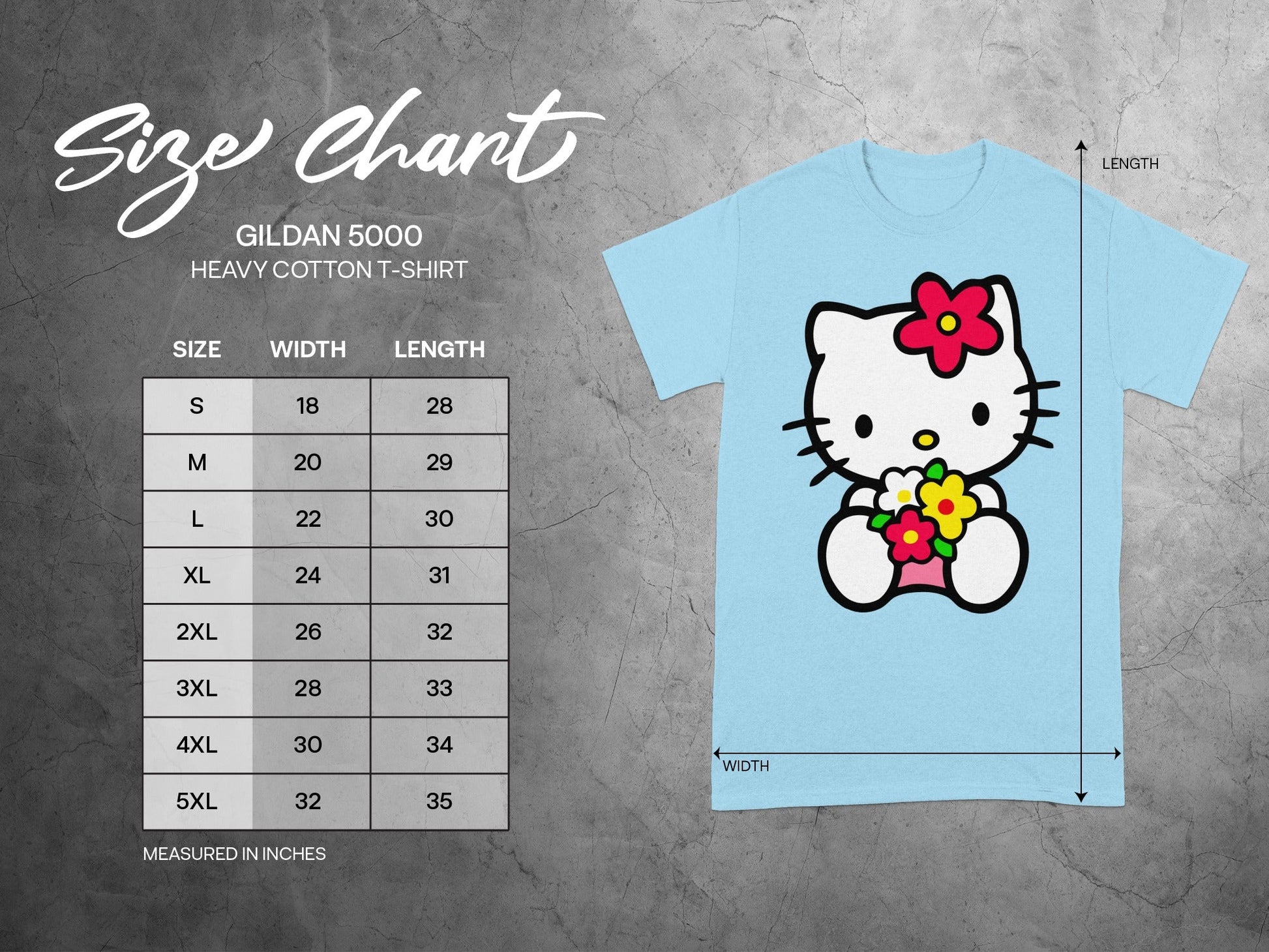 Cute Hello Kitty Design Light Blue Gildan 5000 T-shirt product type