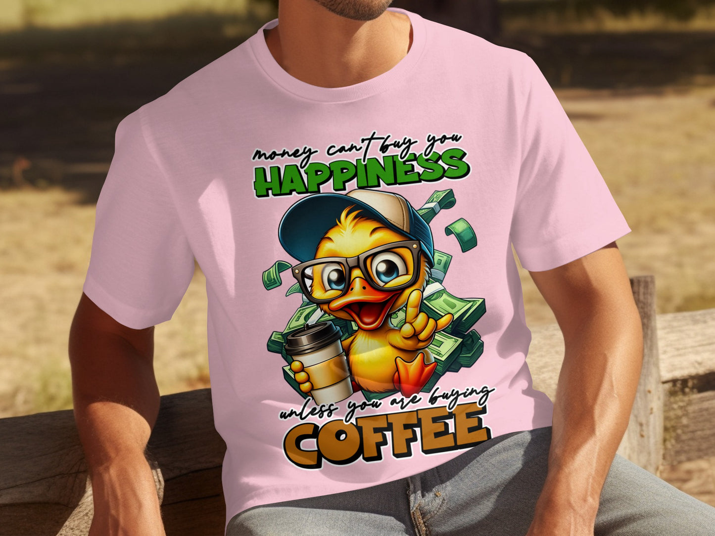 Money Can't Buy Happiness Funny Coffee T-Shirt