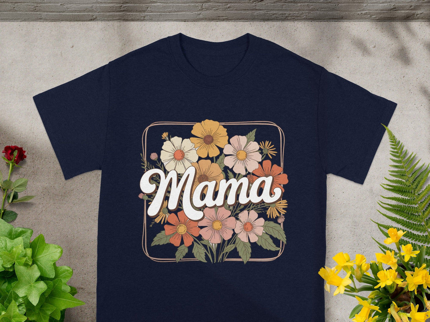 Floral Mama Graphic T-Shirt for Mother's Day Gift