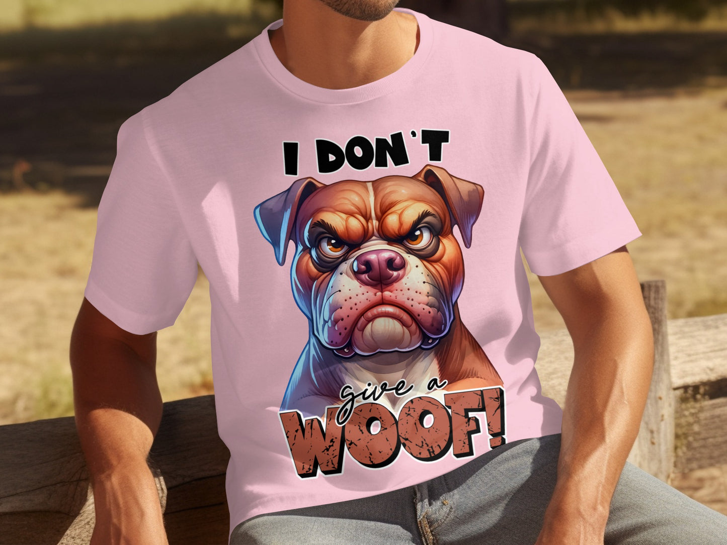 I Don't Give a Woof Angry Dog Graphic T-shirt