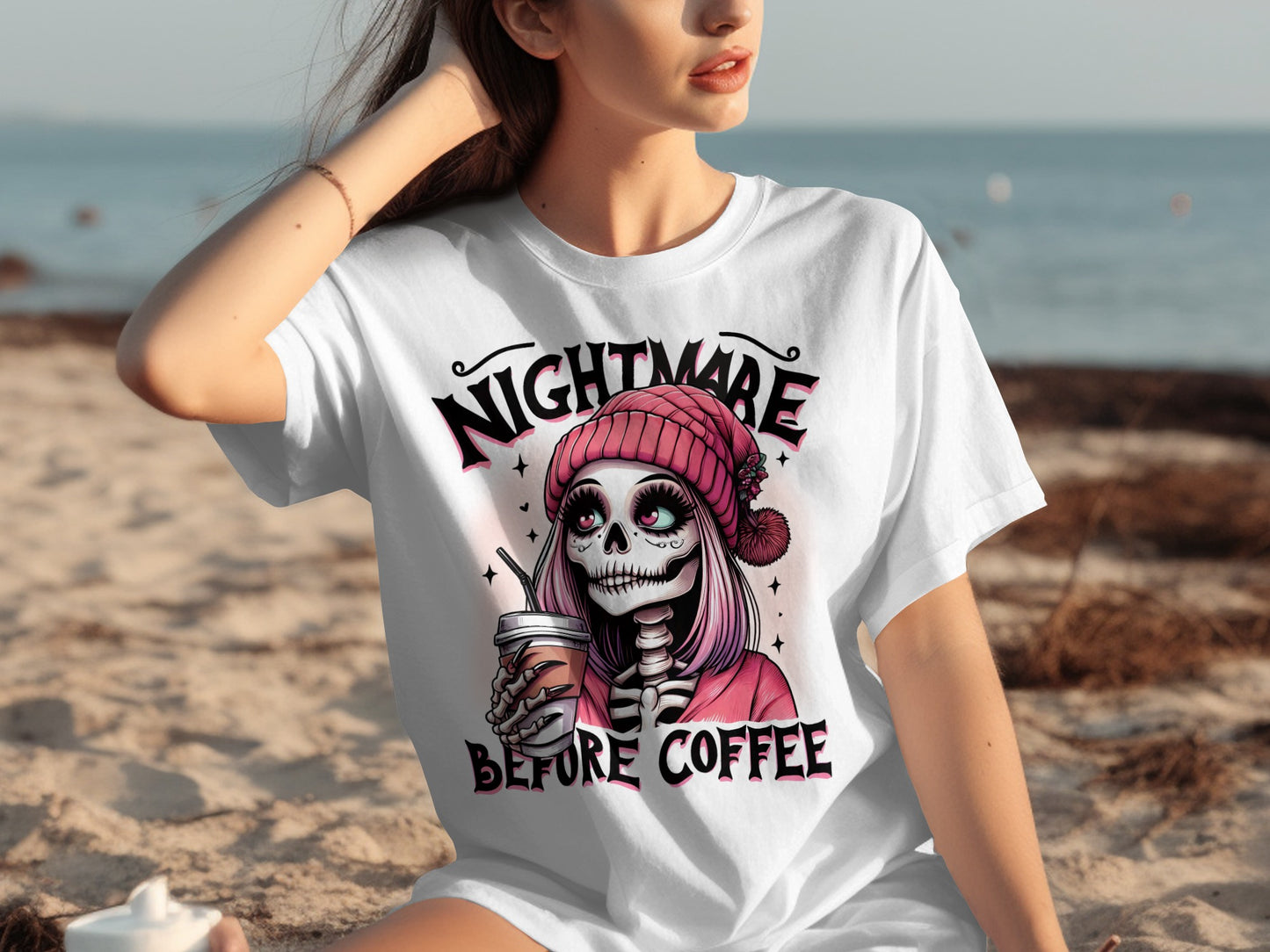 Nightmare Before Coffee Skeleton Halloween Shirt