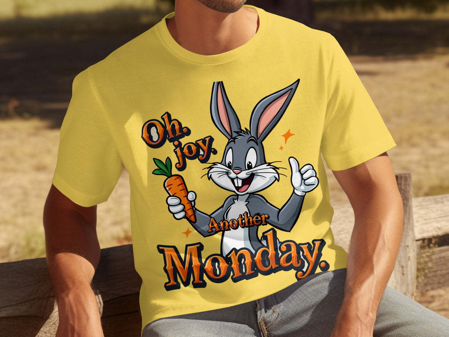 Oh Joy Another Monday Cartoon Bunny Graphic T-shirt