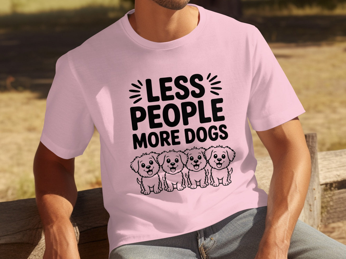 Less People More Dogs Graphic T-Shirt for Dog Lovers