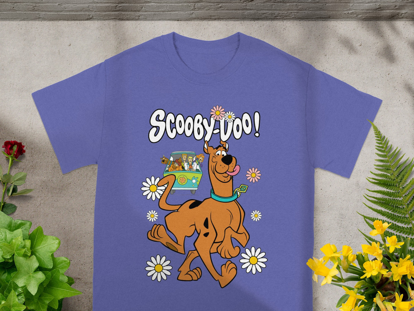 Scooby-Doo graphic with Scooby, Shaggy, Velma, Daphne, Fred, and the Mystery Machine.